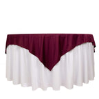 Scuba 70"x70" Table Overlay Square Tablecloth Burgundy - Wrinkle Free & Stain Resistant Table Cover - Bell Racket Store