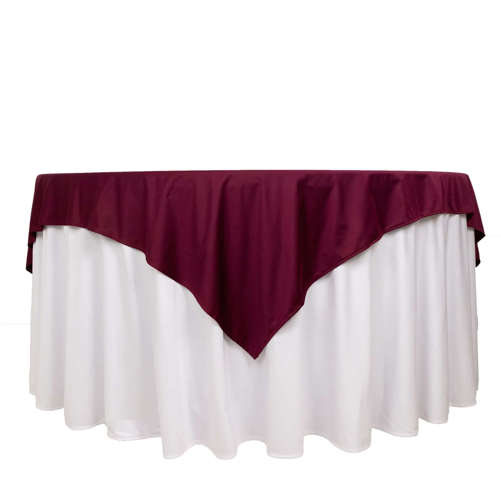 Scuba 70"x70" Table Overlay Square Tablecloth Burgundy - Wrinkle Free & Stain Resistant Table Cover - Bell Racket Store