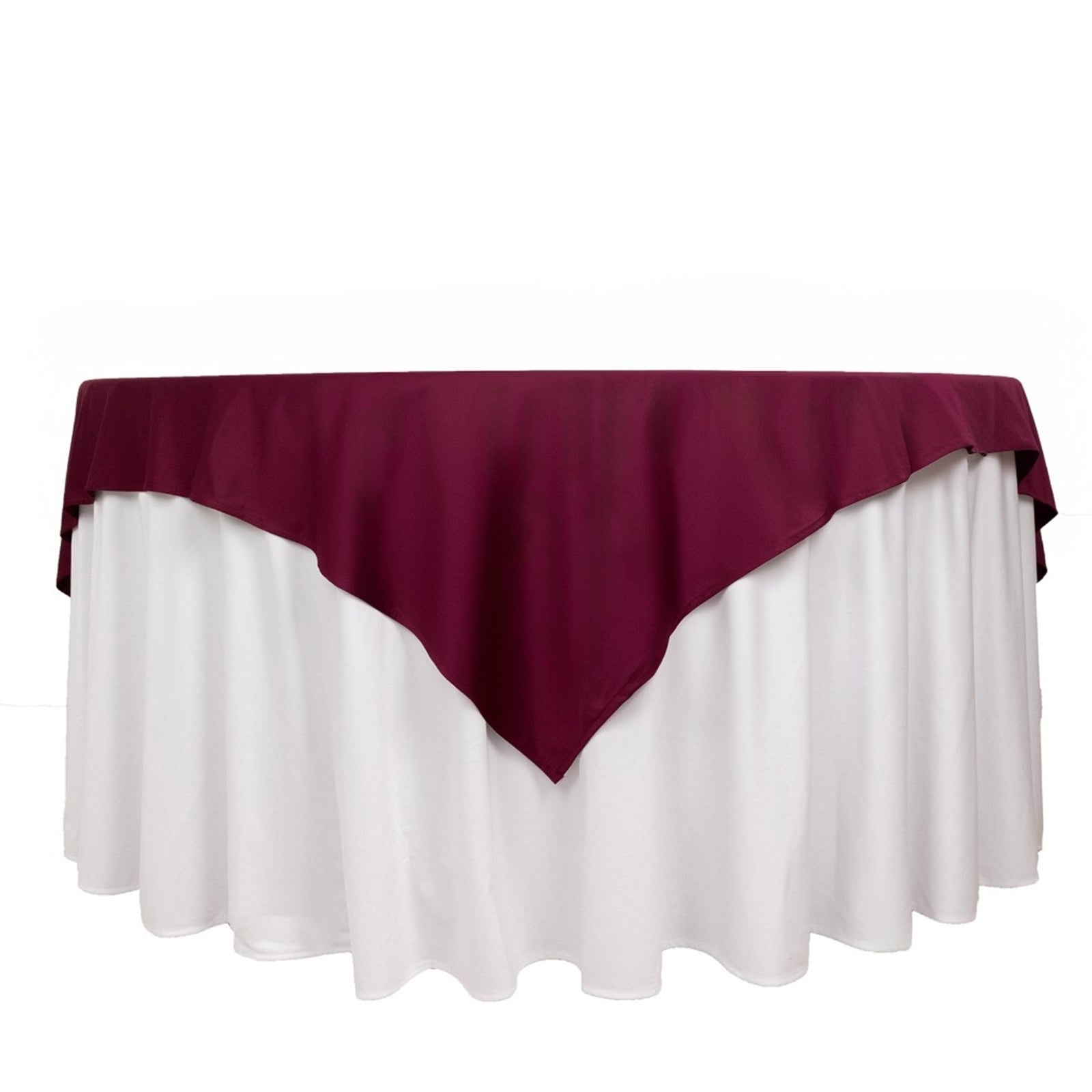 Scuba 70"x70" Table Overlay Square Tablecloth Burgundy - Wrinkle Free & Stain Resistant Table Cover - Bell Racket Store