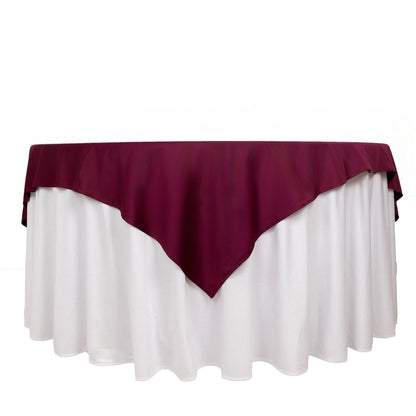 Scuba 70"x70" Table Overlay Square Tablecloth Burgundy - Wrinkle Free & Stain Resistant Table Cover - Bell Racket Store