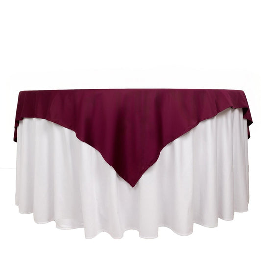 Scuba 70"x70" Table Overlay Square Tablecloth Burgundy - Wrinkle Free & Stain Resistant Table Cover - Bell Racket Store