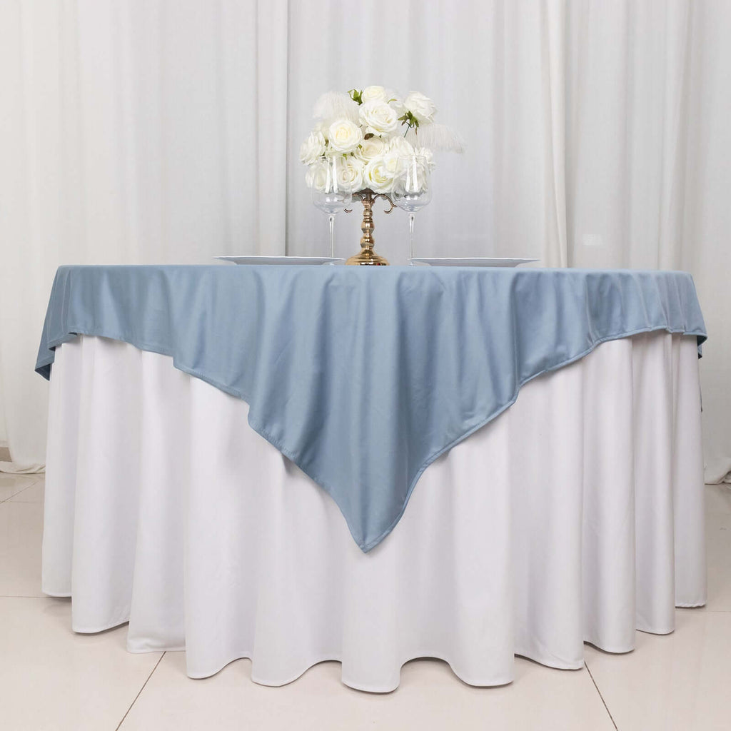 Scuba 70"x70" Table Overlay Square Tablecloth Dusty Blue - Wrinkle Free & Stain Resistant Table Cover - Bell Racket Store
