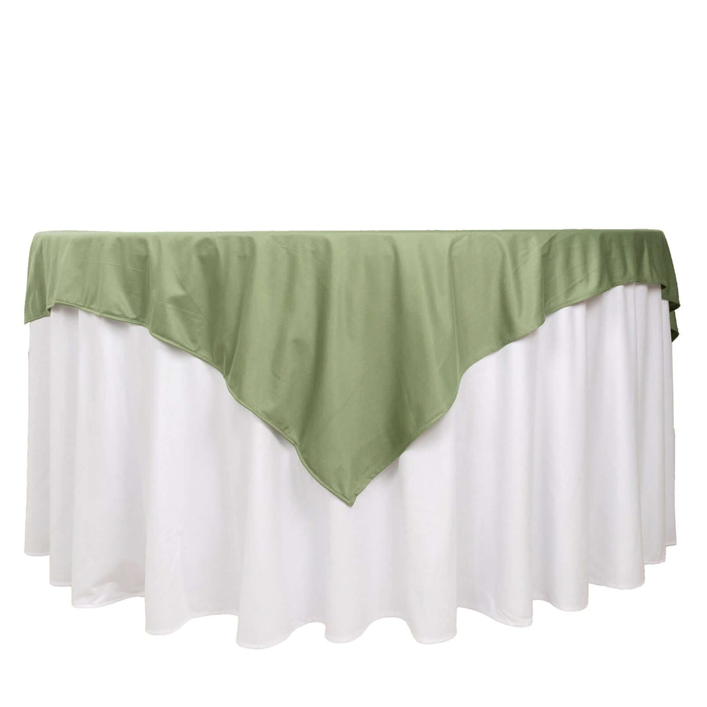 Scuba 70"x70" Table Overlay Square Tablecloth Dusty Sage Green - Wrinkle Free & Stain Resistant Table Cover - Bell Racket Store