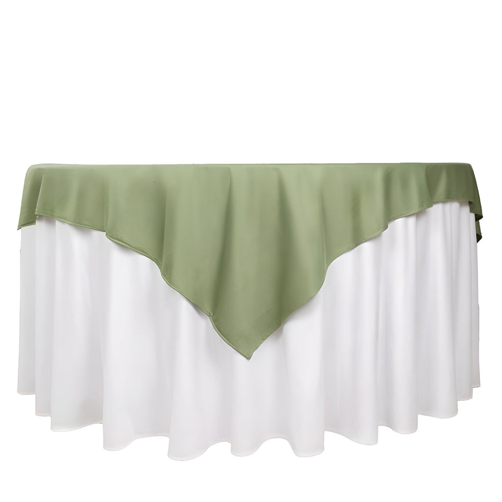 Scuba 70"x70" Table Overlay Square Tablecloth Dusty Sage Green - Wrinkle Free & Stain Resistant Table Cover - Bell Racket Store