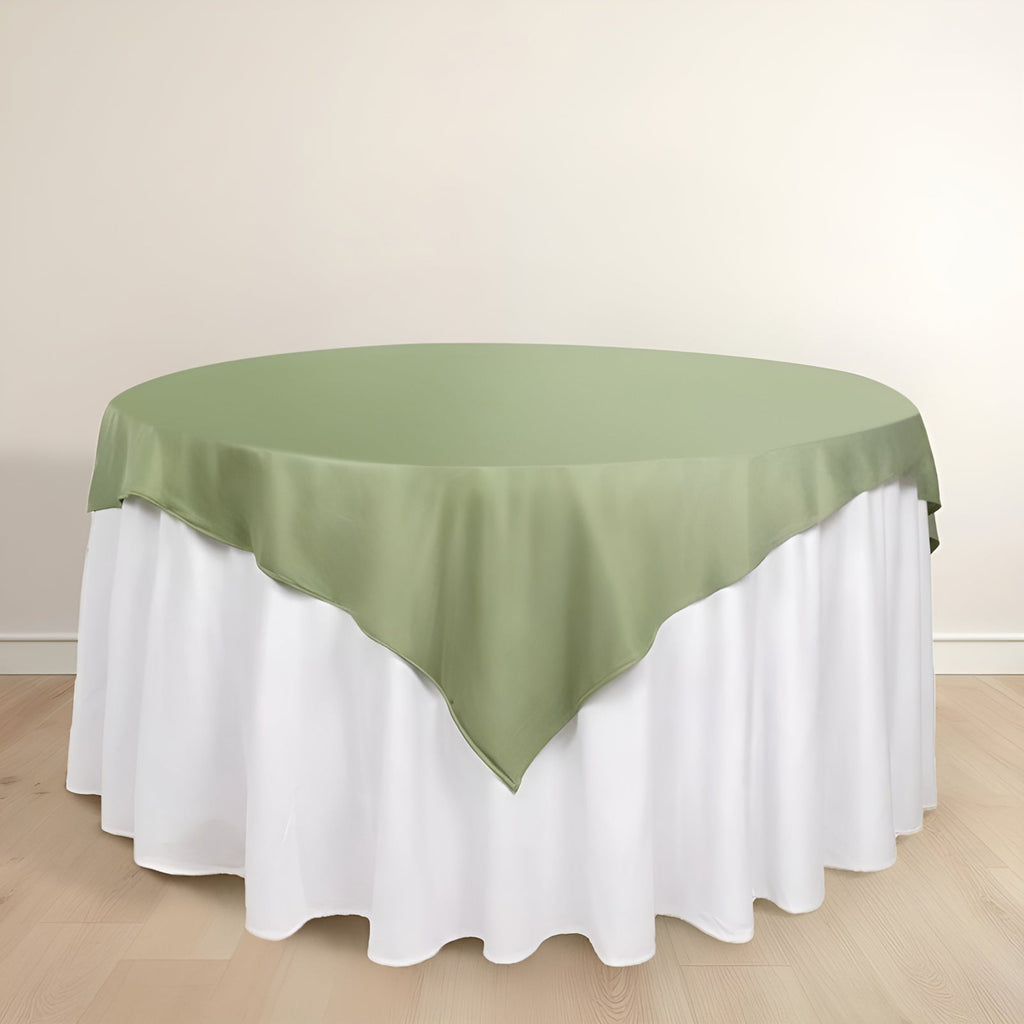 Scuba 70"x70" Table Overlay Square Tablecloth Dusty Sage Green - Wrinkle Free & Stain Resistant Table Cover - Bell Racket Store