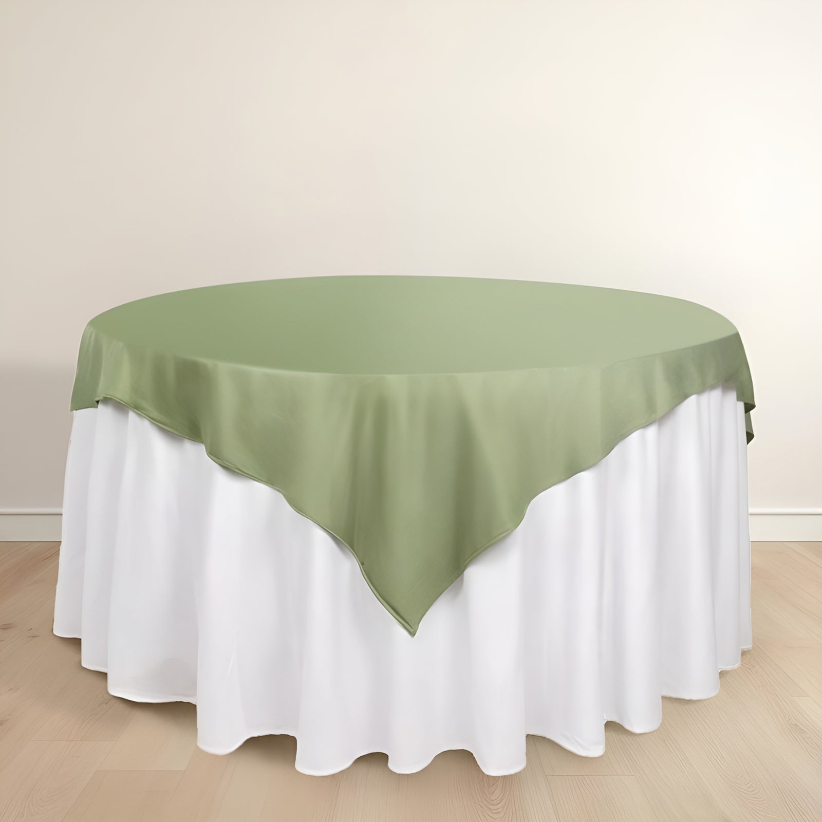 Scuba 70"x70" Table Overlay Square Tablecloth Dusty Sage Green - Wrinkle Free & Stain Resistant Table Cover - Bell Racket Store