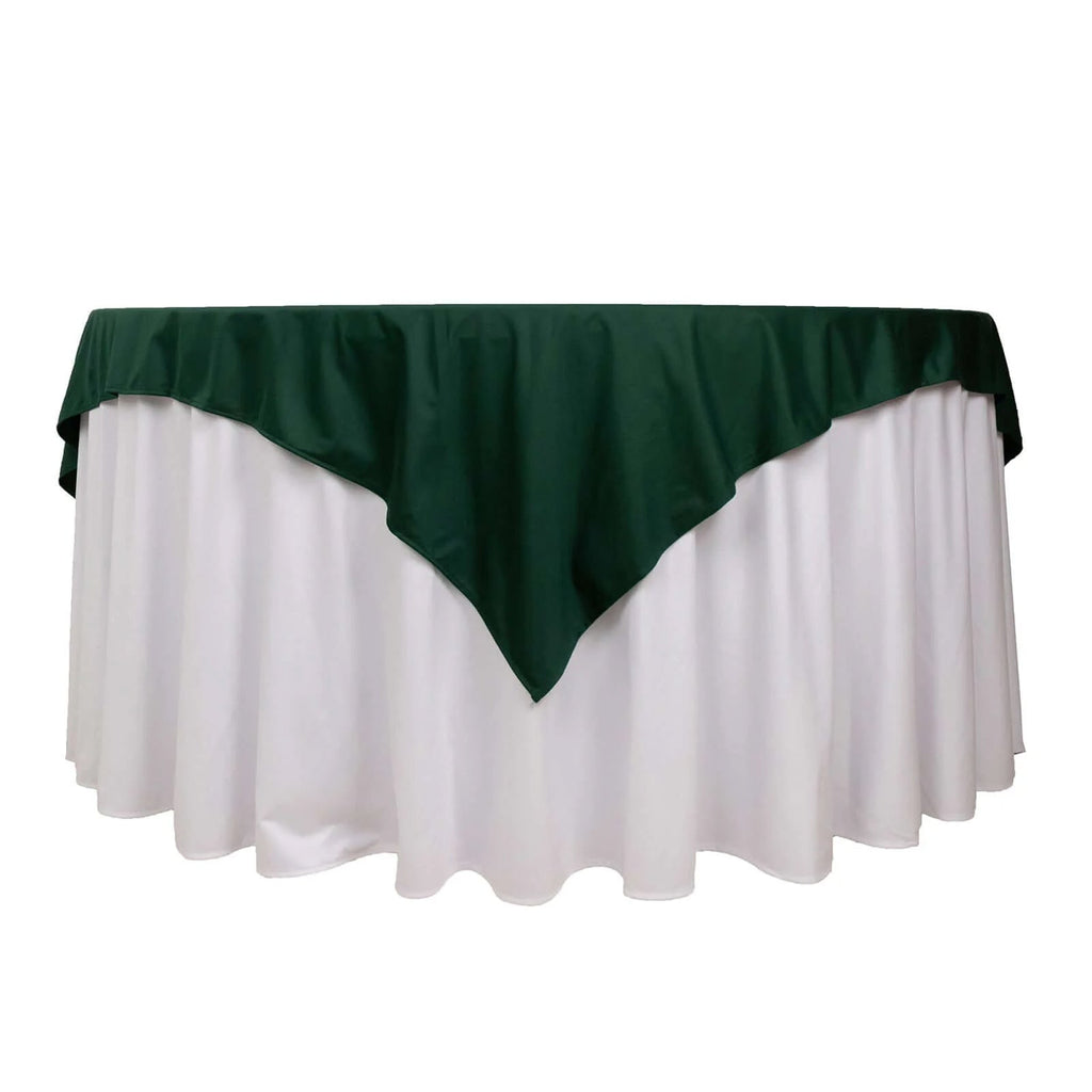 Scuba 70"x70" Table Overlay Square Tablecloth Hunter Emerald Green - Wrinkle Free & Stain Resistant Table Cover - Bell Racket Store