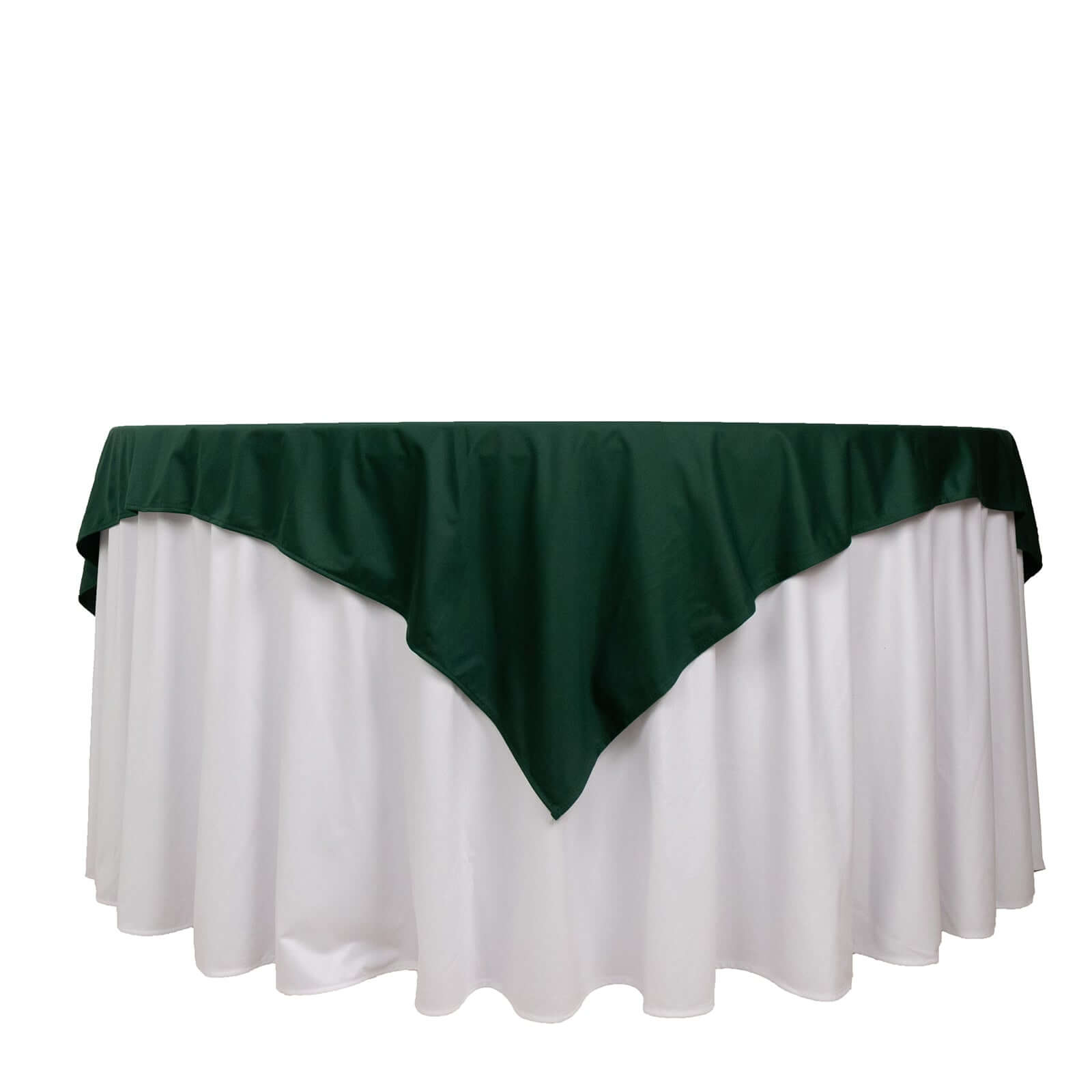 Scuba 70"x70" Table Overlay Square Tablecloth Hunter Emerald Green - Wrinkle Free & Stain Resistant Table Cover - Bell Racket Store