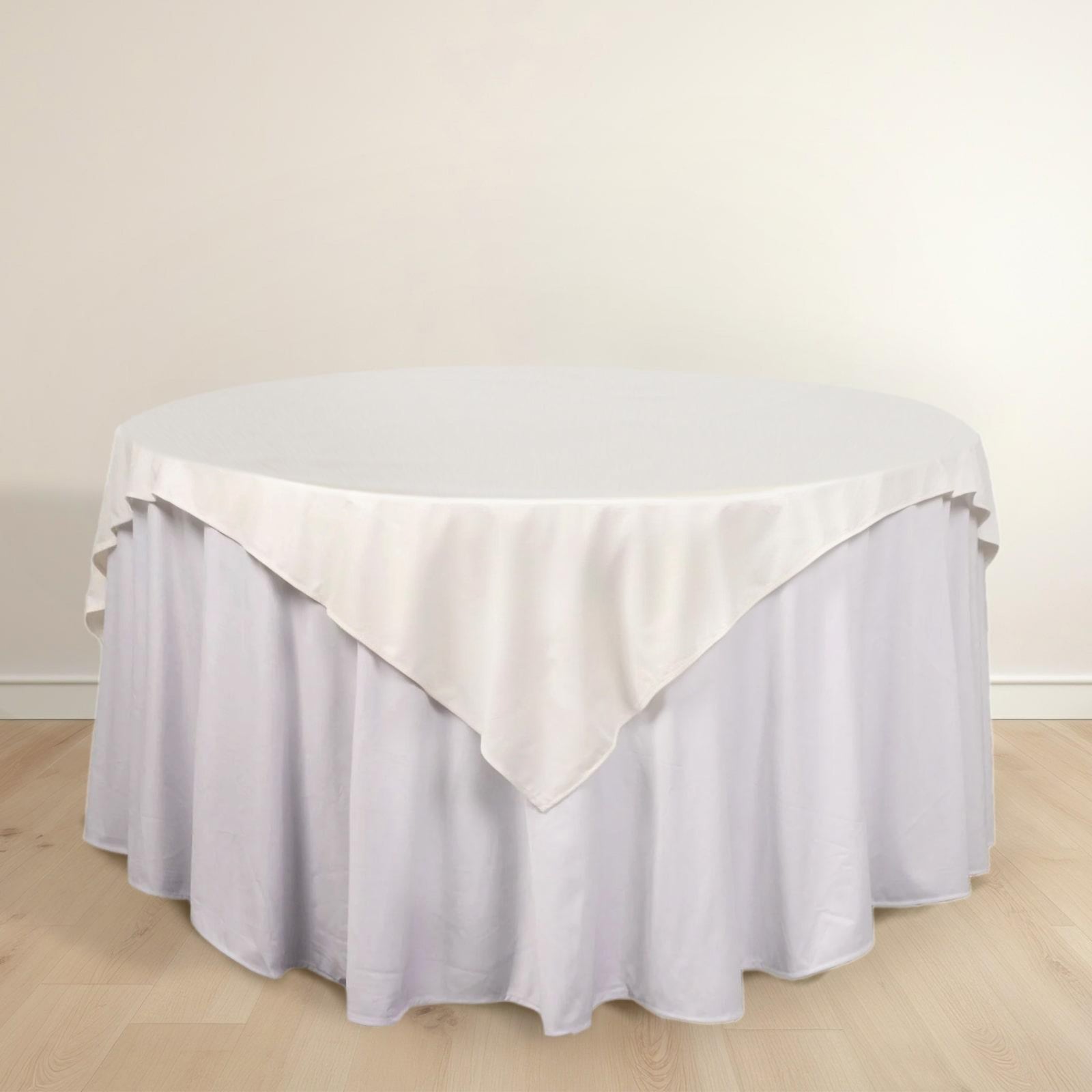 Scuba 70"x70" Table Overlay Square Tablecloth Ivory - Wrinkle Free & Stain Resistant Table Cover - Bell Racket Store