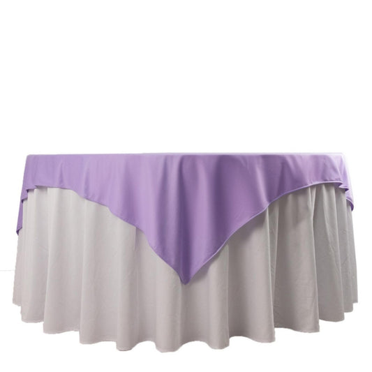 Scuba 70"x70" Table Overlay Square Tablecloth Lavender Lilac - Wrinkle Free & Stain Resistant Table Cover - Bell Racket Store