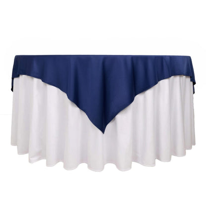 Scuba 70"x70" Table Overlay Square Tablecloth Navy Blue - Wrinkle Free & Stain Resistant Table Cover - Bell Racket Store