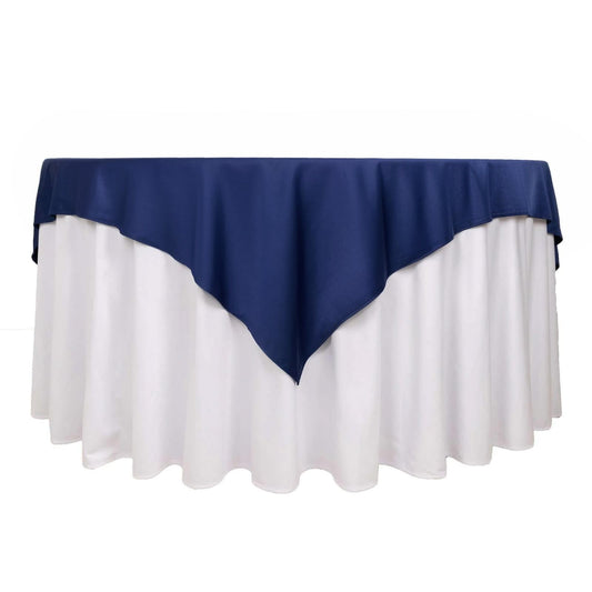 Scuba 70"x70" Table Overlay Square Tablecloth Navy Blue - Wrinkle Free & Stain Resistant Table Cover - Bell Racket Store
