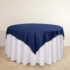 Scuba 70"x70" Table Overlay Square Tablecloth Navy Blue - Wrinkle Free & Stain Resistant Table Cover - Bell Racket Store
