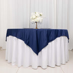Scuba 70"x70" Table Overlay Square Tablecloth Navy Blue - Wrinkle Free & Stain Resistant Table Cover - Bell Racket Store