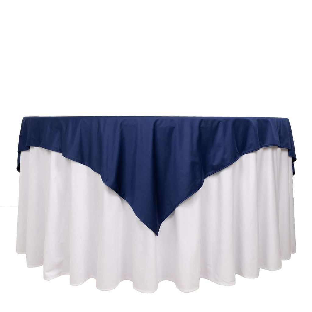 Scuba 70"x70" Table Overlay Square Tablecloth Navy Blue - Wrinkle Free & Stain Resistant Table Cover - Bell Racket Store