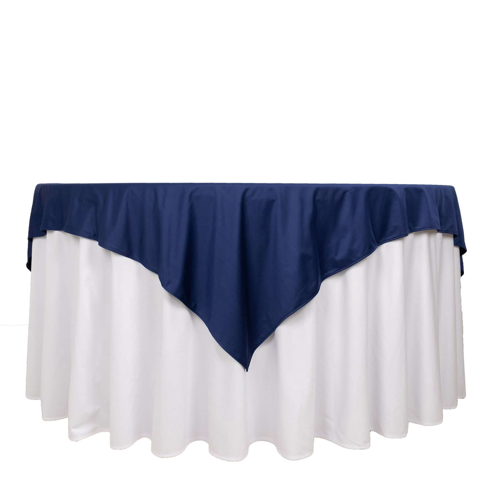 Scuba 70"x70" Table Overlay Square Tablecloth Navy Blue - Wrinkle Free & Stain Resistant Table Cover - Bell Racket Store