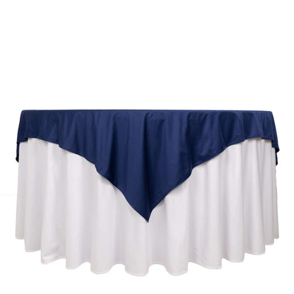 Scuba 70"x70" Table Overlay Square Tablecloth Navy Blue - Wrinkle Free & Stain Resistant Table Cover - Bell Racket Store