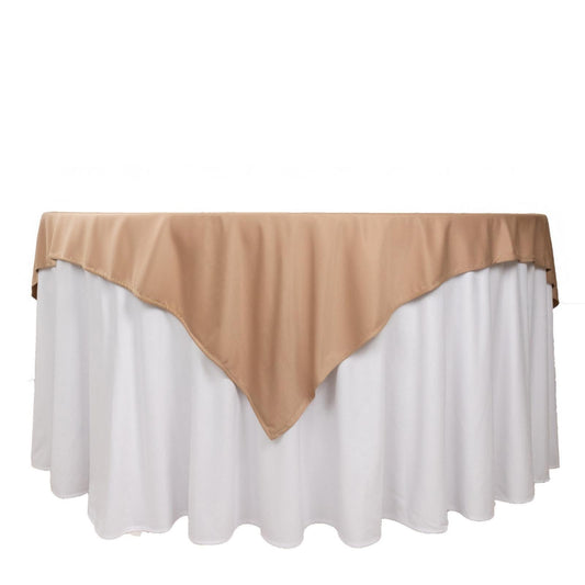 Scuba 70"x70" Table Overlay Square Tablecloth Nude - Wrinkle Free & Stain Resistant Table Cover - Bell Racket Store