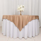 Scuba 70"x70" Table Overlay Square Tablecloth Nude - Wrinkle Free & Stain Resistant Table Cover - Bell Racket Store