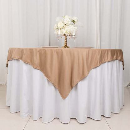 Scuba 70"x70" Table Overlay Square Tablecloth Nude - Wrinkle Free & Stain Resistant Table Cover - Bell Racket Store