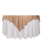 Scuba 70"x70" Table Overlay Square Tablecloth Nude - Wrinkle Free & Stain Resistant Table Cover - Bell Racket Store