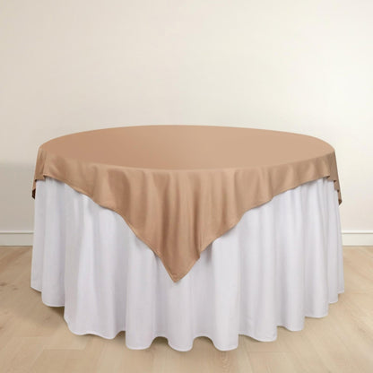 Scuba 70"x70" Table Overlay Square Tablecloth Nude - Wrinkle Free & Stain Resistant Table Cover - Bell Racket Store