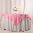 Scuba 70"x70" Table Overlay Square Tablecloth Pink - Wrinkle Free & Stain Resistant Table Cover - Bell Racket Store