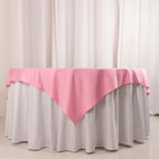 Scuba 70"x70" Table Overlay Square Tablecloth Pink - Wrinkle Free & Stain Resistant Table Cover - Bell Racket Store