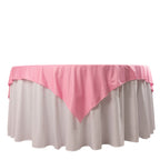 Scuba 70"x70" Table Overlay Square Tablecloth Pink - Wrinkle Free & Stain Resistant Table Cover - Bell Racket Store