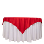 Scuba 70"x70" Table Overlay Square Tablecloth Red - Wrinkle Free & Stain Resistant Table Cover - Bell Racket Store