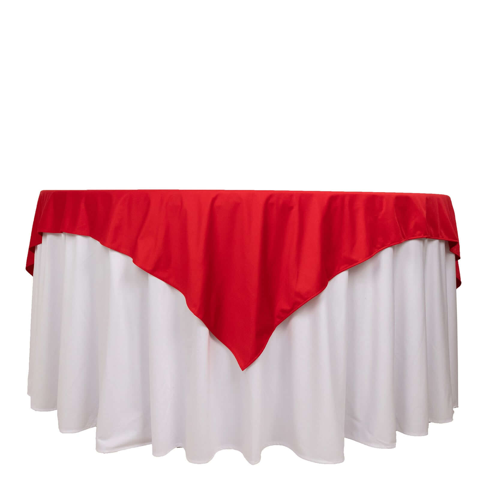 Scuba 70"x70" Table Overlay Square Tablecloth Red - Wrinkle Free & Stain Resistant Table Cover - Bell Racket Store