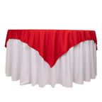 Scuba 70"x70" Table Overlay Square Tablecloth Red - Wrinkle Free & Stain Resistant Table Cover - Bell Racket Store