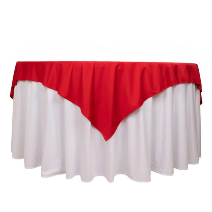 Scuba 70"x70" Table Overlay Square Tablecloth Red - Wrinkle Free & Stain Resistant Table Cover - Bell Racket Store