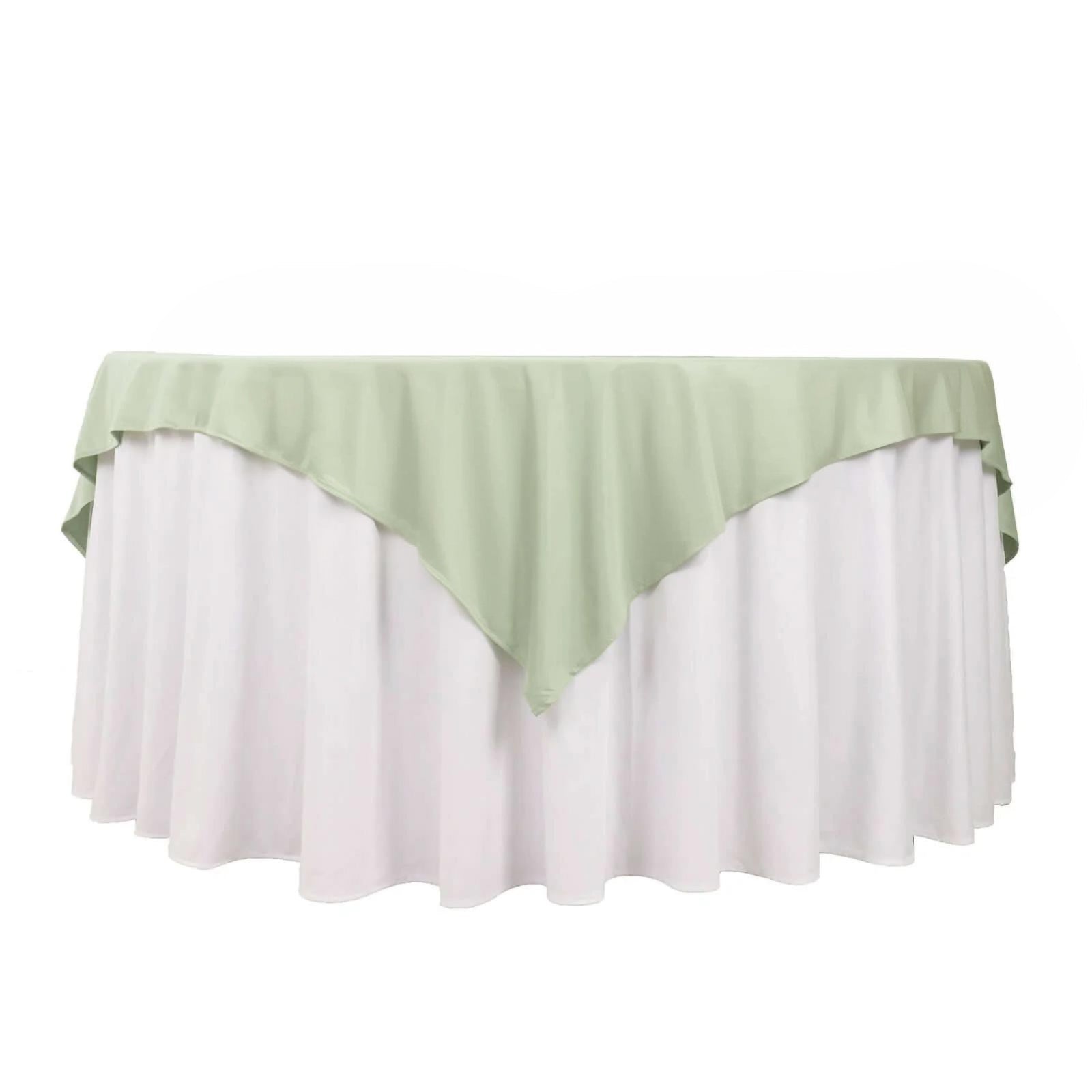 Scuba 70"x70" Table Overlay Square Tablecloth Sage Green - Wrinkle Free & Stain Resistant Table Cover - Bell Racket Store