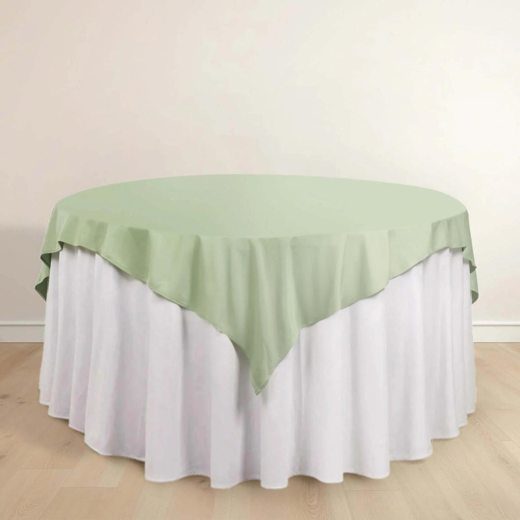 Scuba 70"x70" Table Overlay Square Tablecloth Sage Green - Wrinkle Free & Stain Resistant Table Cover - Bell Racket Store