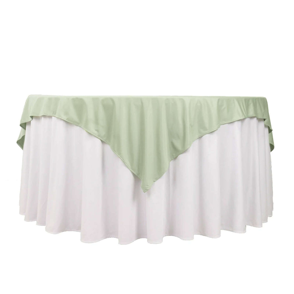 Scuba 70"x70" Table Overlay Square Tablecloth Sage Green - Wrinkle Free & Stain Resistant Table Cover - Bell Racket Store