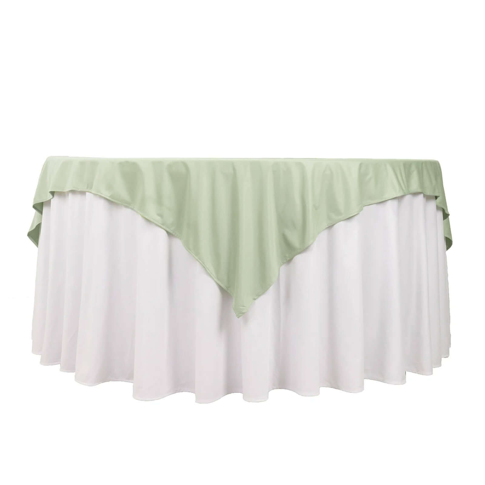 Scuba 70"x70" Table Overlay Square Tablecloth Sage Green - Wrinkle Free & Stain Resistant Table Cover - Bell Racket Store