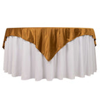 Scuba 70"x70" Table Overlay Square Tablecloth Shimmer Gold - Wrinkle Free & Stain Resistant Table Cover - Bell Racket Store