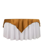 Scuba 70"x70" Table Overlay Square Tablecloth Shimmer Gold - Wrinkle Free & Stain Resistant Table Cover - Bell Racket Store