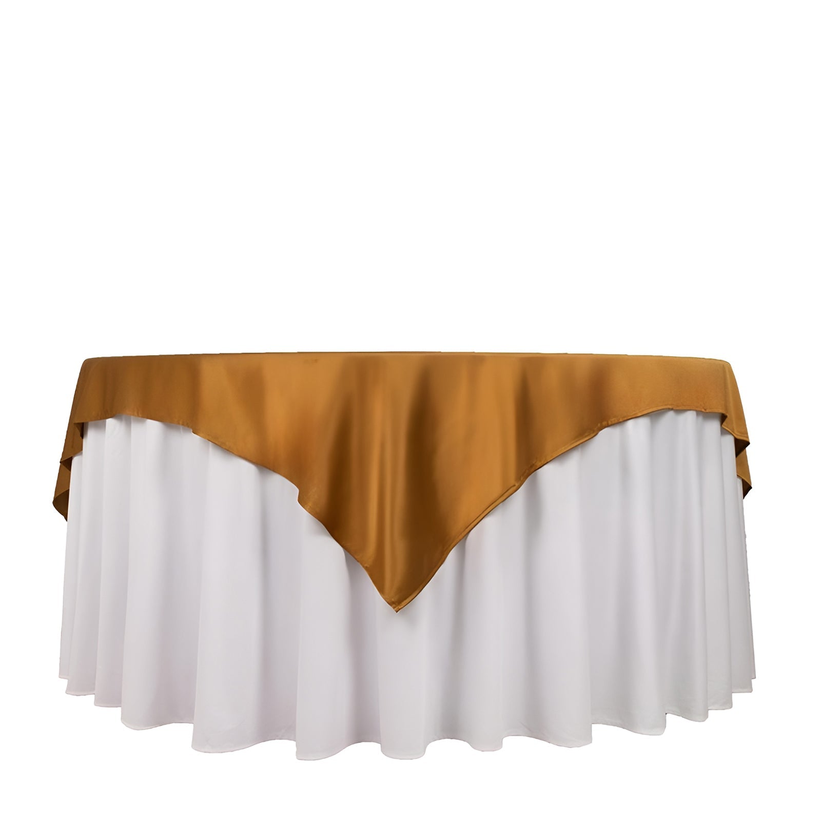 Scuba 70"x70" Table Overlay Square Tablecloth Shimmer Gold - Wrinkle Free & Stain Resistant Table Cover - Bell Racket Store