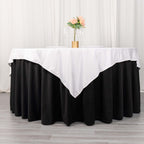 Scuba 70"x70" Table Overlay Square Tablecloth White - Wrinkle Free & Stain Resistant Table Cover for Weddings and Banquets - Bell Racket Store