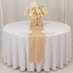 Scuba Polyester 12"x108" Table Runner Beige - Wrinkle - Free Table Linen - Bell Racket Store