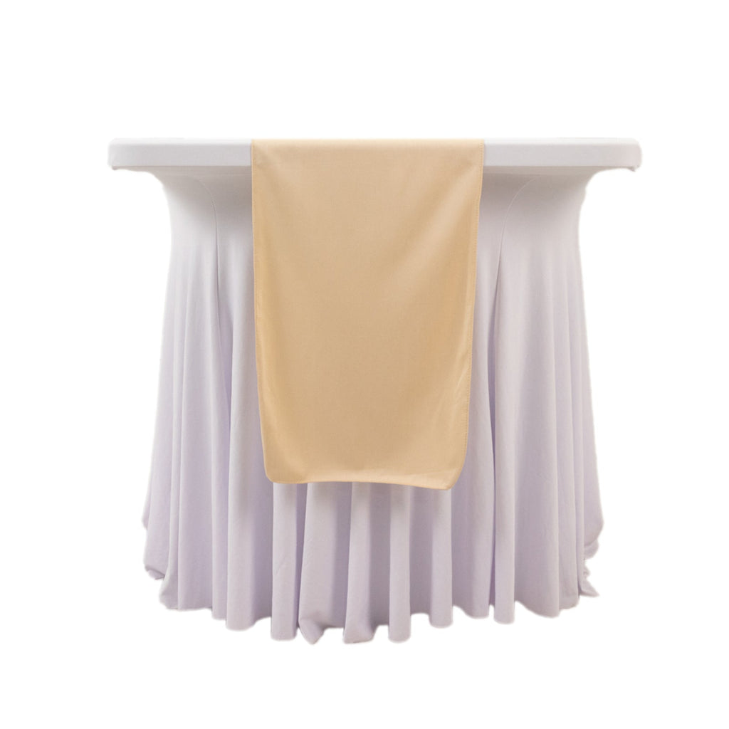 Scuba Polyester 12"x108" Table Runner Beige - Wrinkle - Free Table Linen - Bell Racket Store