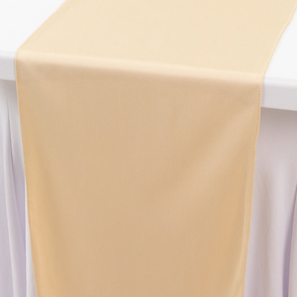 Scuba Polyester 12"x108" Table Runner Beige - Wrinkle - Free Table Linen - Bell Racket Store