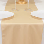 Scuba Polyester 12"x108" Table Runner Beige - Wrinkle - Free Table Linen - Bell Racket Store