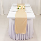 Scuba Polyester 12"x108" Table Runner Beige - Wrinkle - Free Table Linen - Bell Racket Store