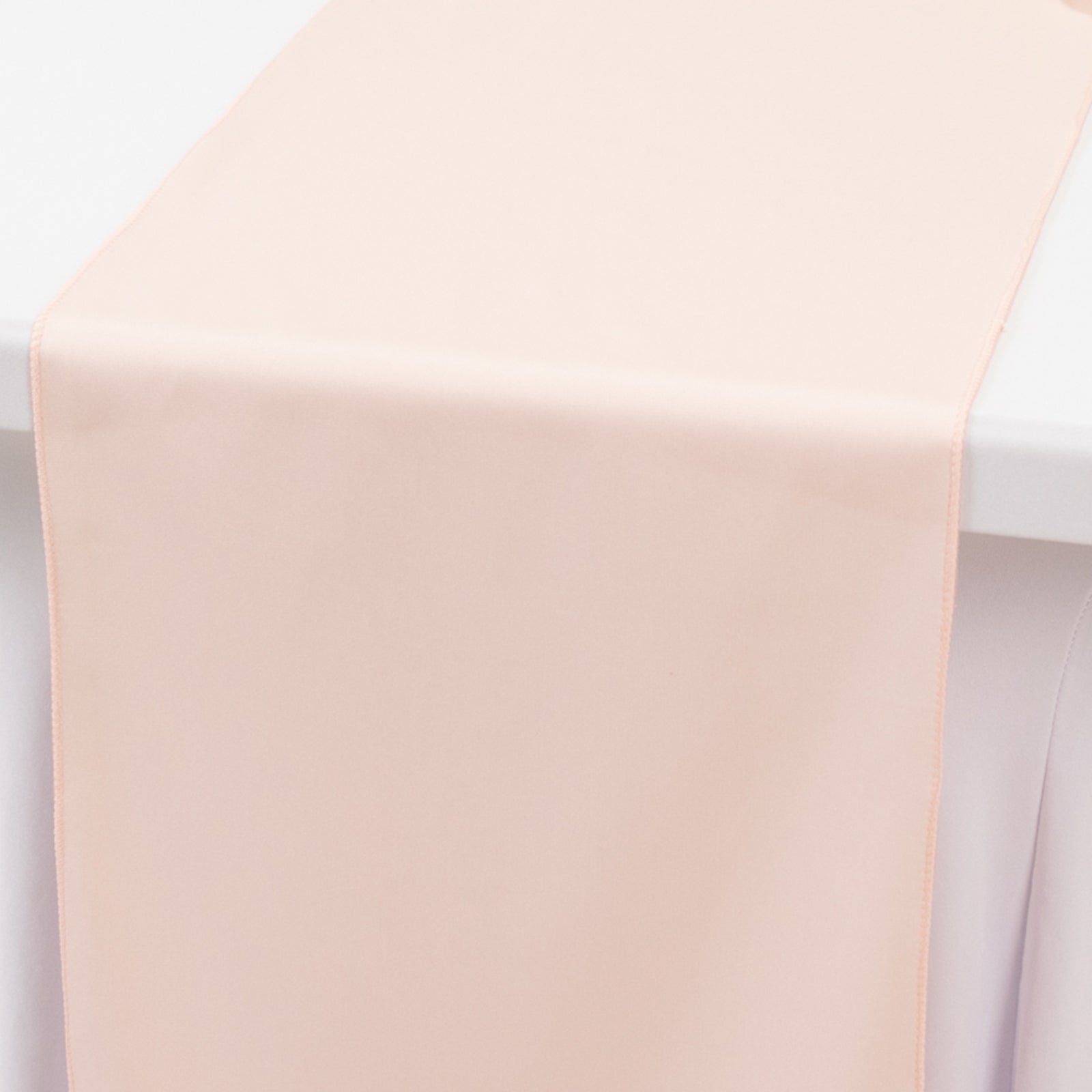 Scuba Polyester 12"x108" Table Runner Blush - Wrinkle - Free Table Linen - Bell Racket Store