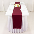 Scuba Polyester 12"x108" Table Runner Burgundy - Wrinkle - Free Table Linen - Bell Racket Store