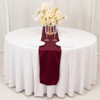 Scuba Polyester 12"x108" Table Runner Burgundy - Wrinkle - Free Table Linen - Bell Racket Store