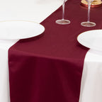 Scuba Polyester 12"x108" Table Runner Burgundy - Wrinkle - Free Table Linen - Bell Racket Store